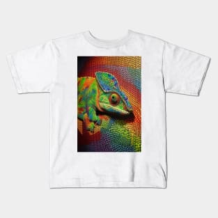 Reptile Lover and Lizard Lover Op Art Chameleon Kids T-Shirt